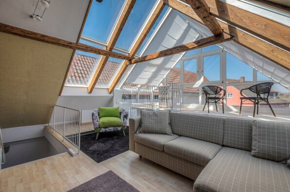 Loft conversion with skylights