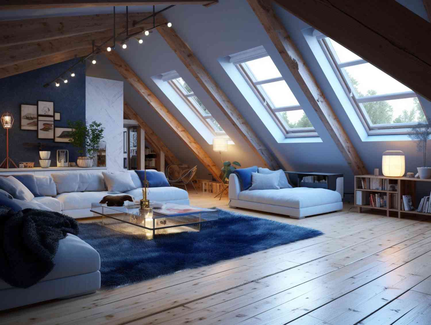 Loft bedroom with modern finish